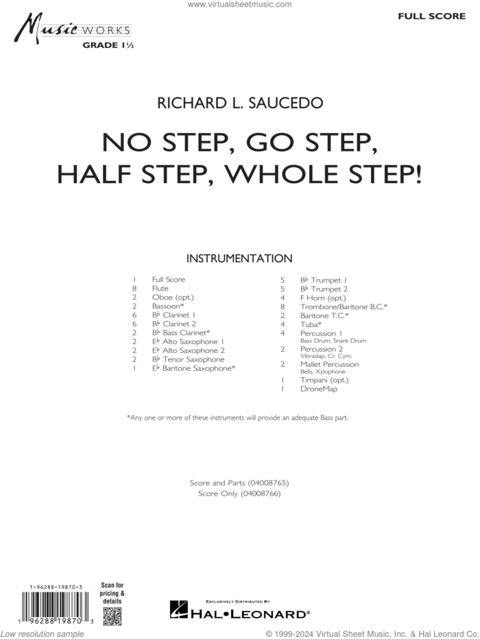 No Step, Go Step, Half Step, Whole Step! (COMPLETE) sheet music for concert band by Richard L. Saucedo, intermediate skill level