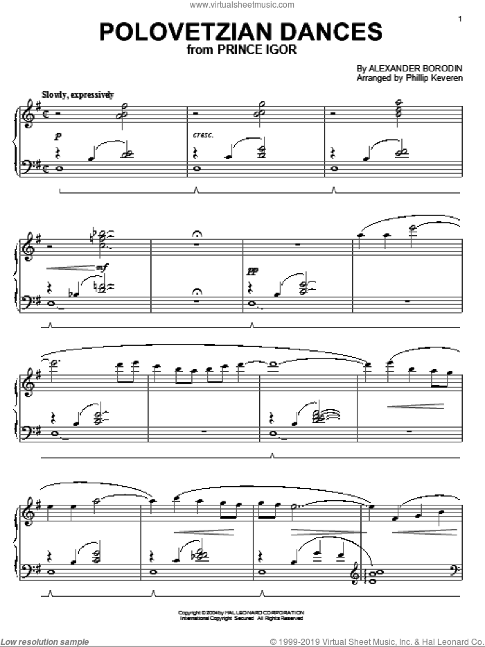 Polovetsian Dances [Jazz version] (arr. Phillip Keveren) sheet music for piano solo by Alexander Borodin and Phillip Keveren, classical score, intermediate skill level