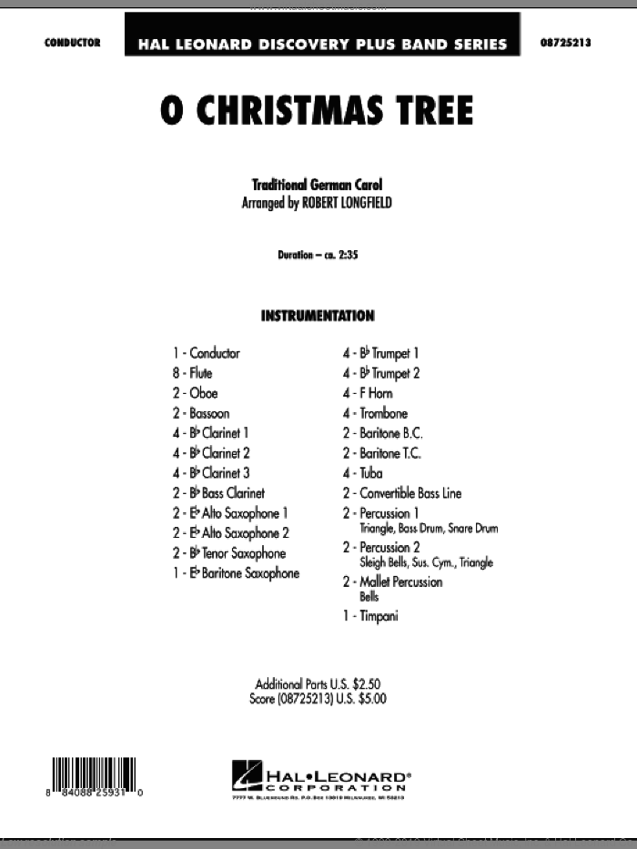 O Christmas Tree (COMPLETE) sheet music for concert band by Robert Longfield and Miscellaneous, intermediate skill level