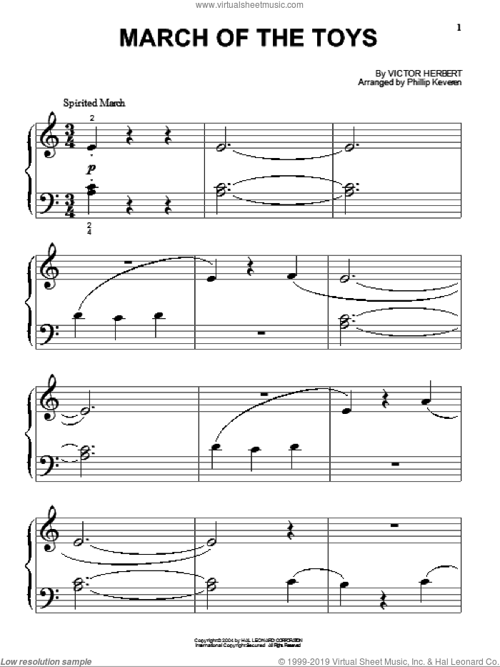 March Of The Toys (arr. Phillip Keveren) sheet music for piano solo by Victor Herbert and Phillip Keveren, beginner skill level