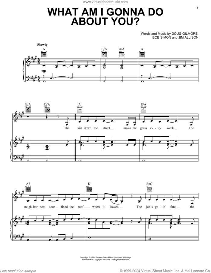 What Am I Gonna Do About You? sheet music for voice, piano or guitar by Reba McEntire, Bob Simon, Doug Gilmore and Jim Allison, intermediate skill level