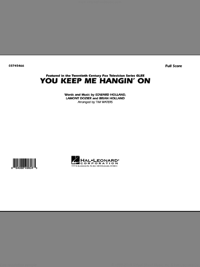 You Keep Me Hangin' On (COMPLETE) sheet music for marching band by Brian Holland, Eddie Holland, Lamont Dozier, The Supremes and Tim Waters, intermediate skill level