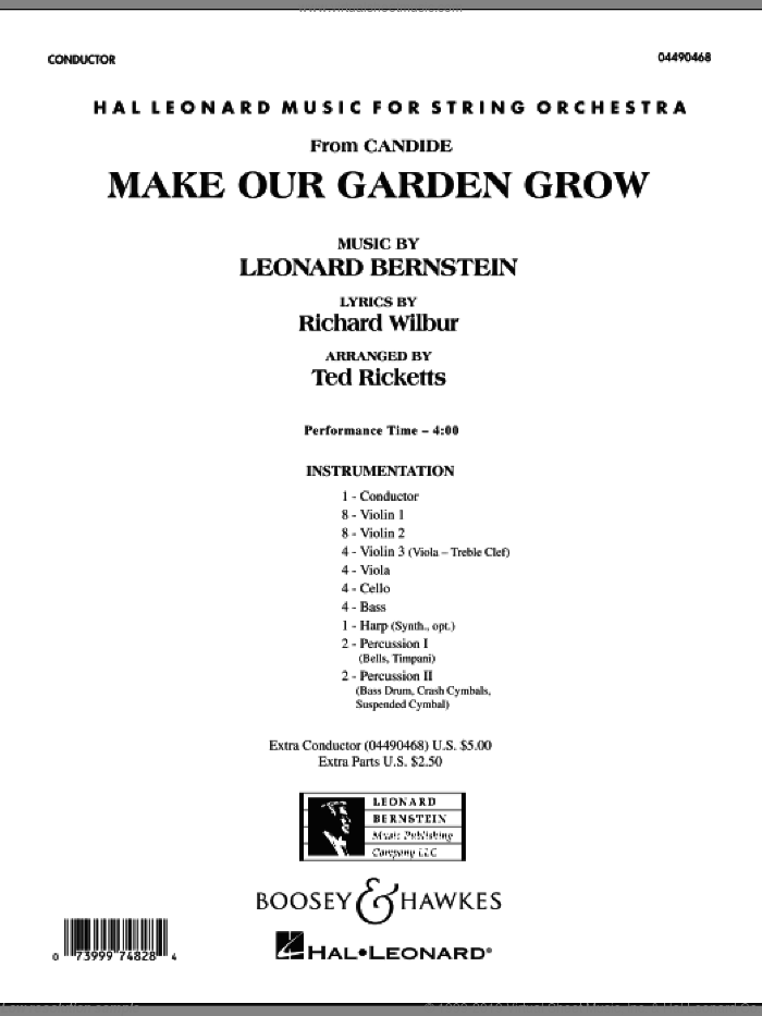 Make Our Garden Grow (from Candide) (COMPLETE) sheet music for orchestra by Ted Ricketts and Leonard Bernstein, intermediate skill level