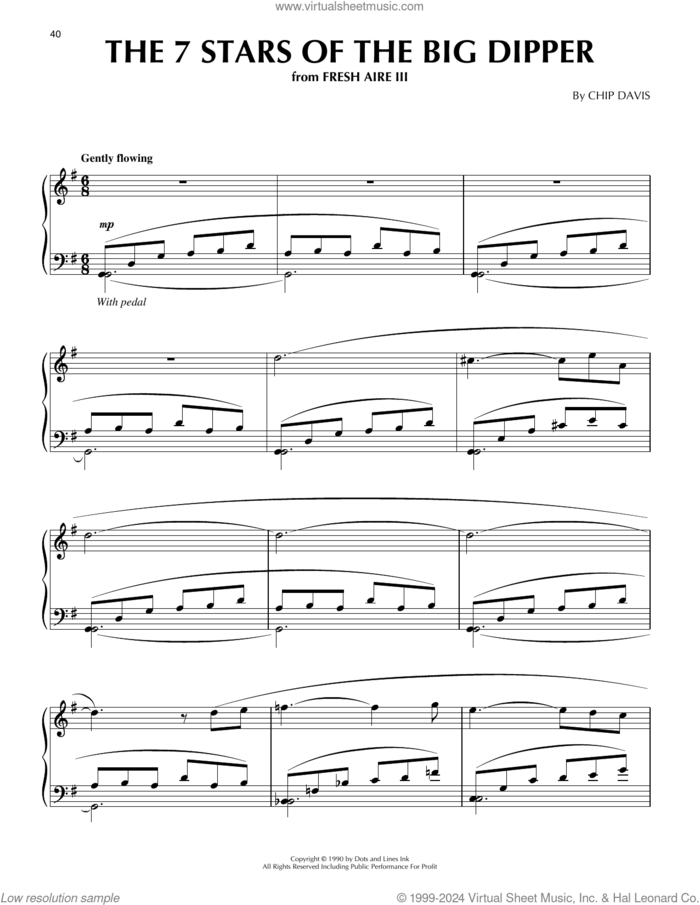 The 7 Stars Of The Big Dipper sheet music for piano solo by Mannheim Steamroller and Chip Davis, intermediate skill level