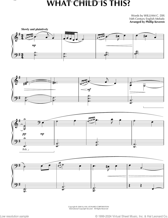What Child Is This? [Celtic version] (arr. Phillip Keveren) sheet music for piano solo by William Chatterton Dix, Phillip Keveren and Miscellaneous, intermediate skill level
