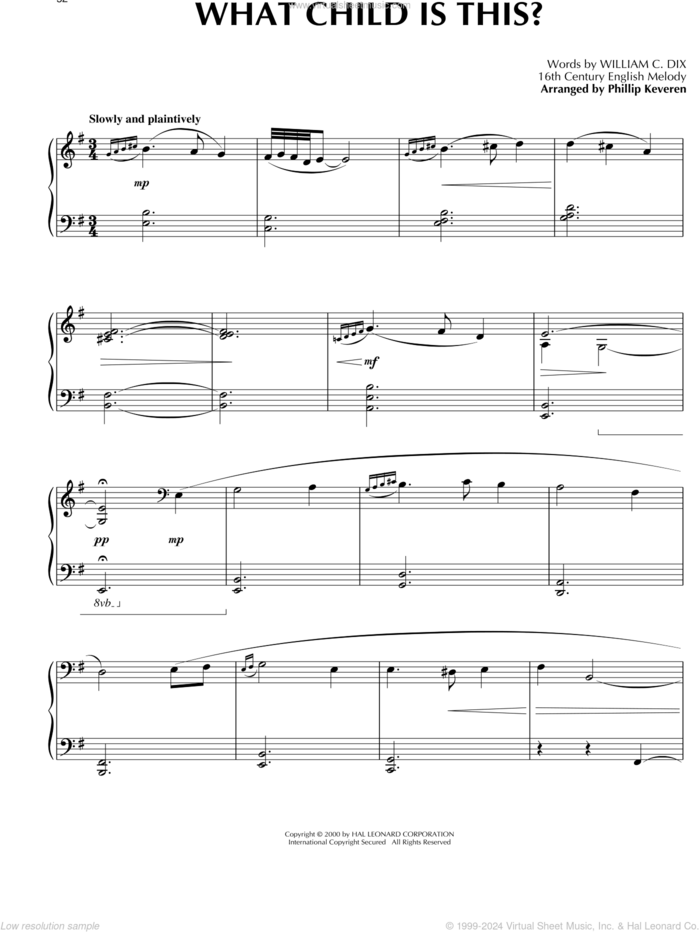 What Child Is This? [Celtic version] (arr. Phillip Keveren) sheet music for piano solo by William Chatterton Dix, Phillip Keveren and Miscellaneous, intermediate skill level