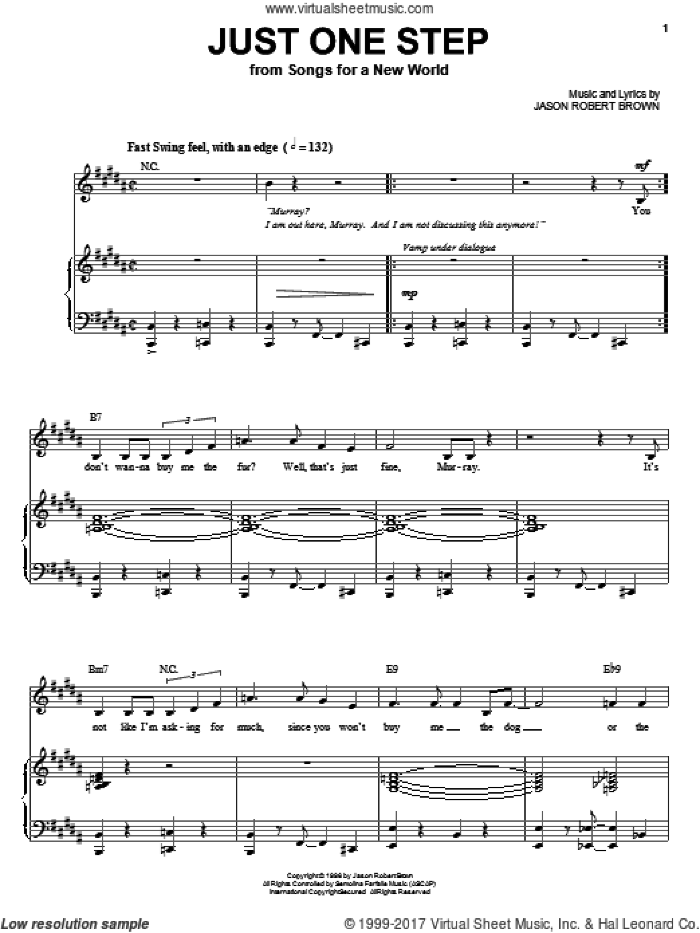Songs from the Musicals of Jason Robert Brown (complete set of parts) sheet music for voice and piano by Jason Robert Brown, Parade (Musical), Songs For A New World (Musical) and Urban Cowboy (Musical), intermediate skill level