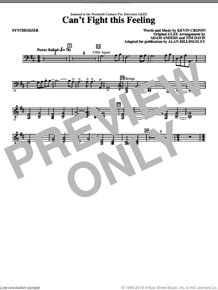 Can't Fight This Feeling (from Glee) (adapt. Alan Billingsley) (complete set of parts) sheet music for orchestra/band (Rhythm) by Alan Billingsley, Kevin Cronin, Adam Anders, Glee Cast, Miscellaneous, REO Speedwagon and Tim Davis, intermediate skill level