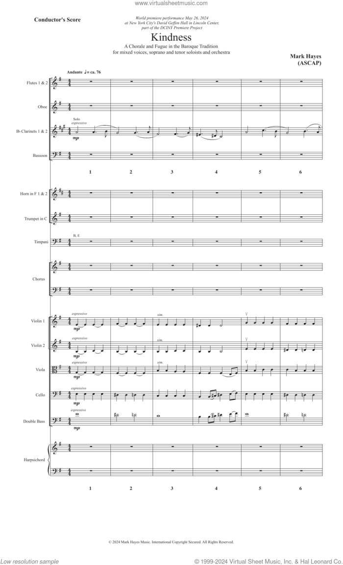 Kindness (COMPLETE) sheet music for orchestra/band (Orchestra) by Mark Hayes, intermediate skill level