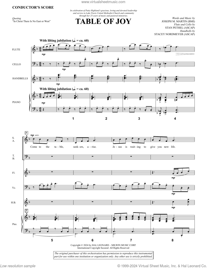 Table Of Joy (Handbells) (COMPLETE) sheet music for orchestra/band by Joseph M. Martin, intermediate skill level