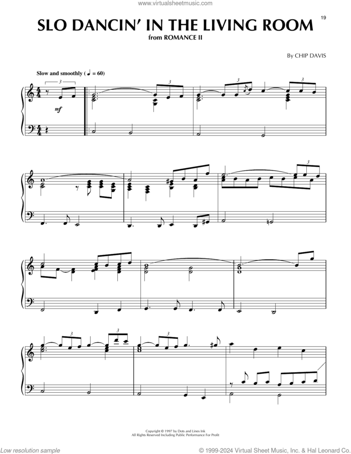 Slo Dancin' In The Living Room sheet music for piano solo by Mannheim Steamroller and Chip Davis, intermediate skill level