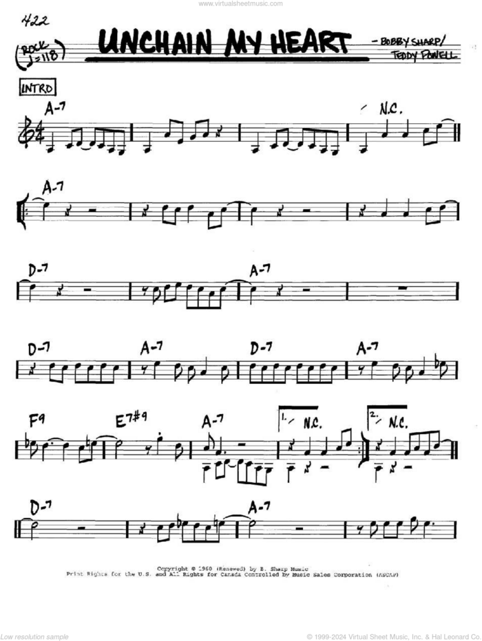 Unchain My Heart sheet music for voice and other instruments (in C) by Ray Charles, Bobby Sharp and Teddy Powell, intermediate skill level