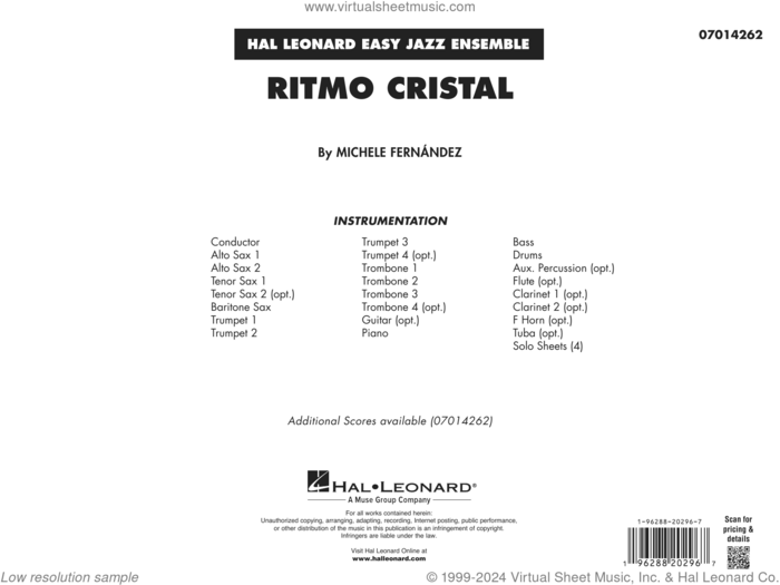 Ritmo Cristal (COMPLETE) sheet music for jazz band by Michele Fernández, intermediate skill level