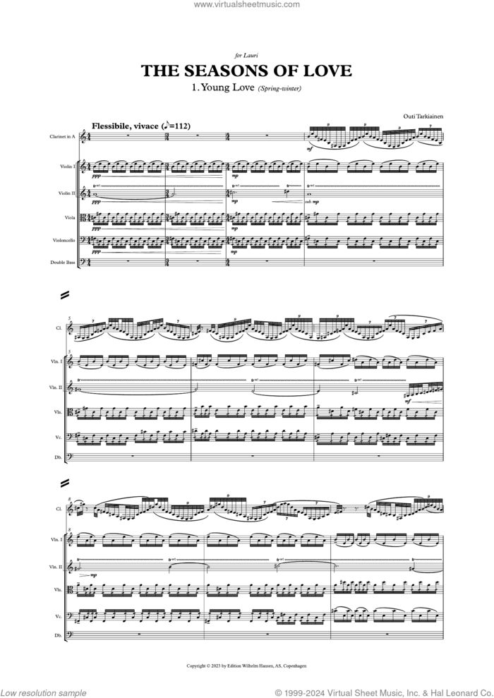 The Seasons Of Love sheet music for string orchestra by Outi Tarkiainen, classical score, intermediate skill level