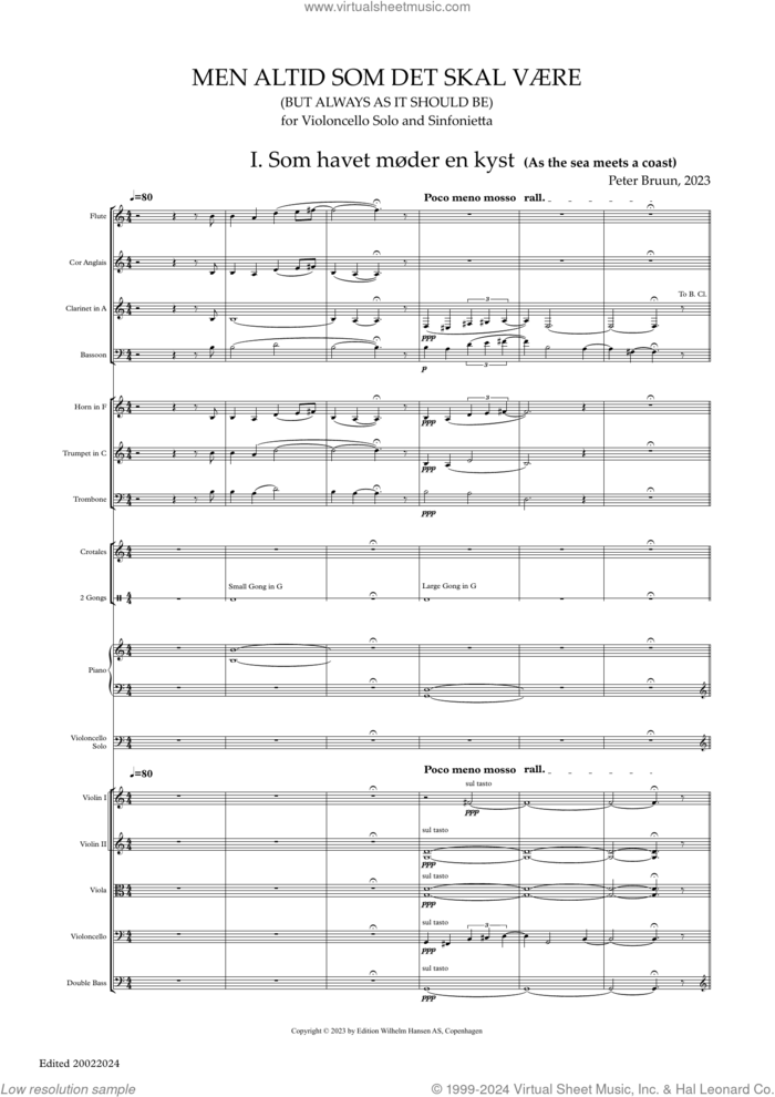 But Always As It Should Be sheet music for orchestra (full score) by Peter Bruun, classical score, intermediate skill level