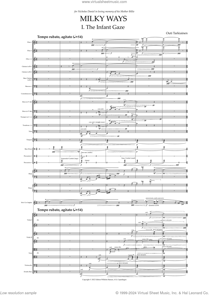 Milky Ways sheet music for orchestra (full score) by Outi Tarkiainen, classical score, intermediate skill level