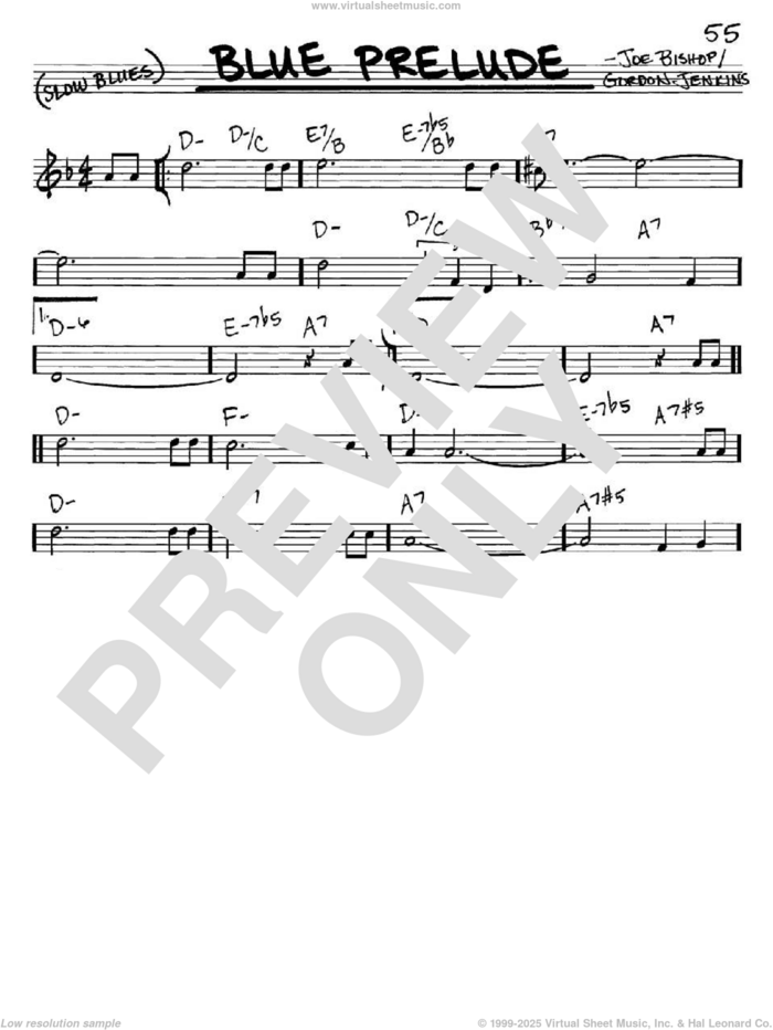 Blue Prelude sheet music for voice and other instruments (in C) by Woody Herman, Gordon Jenkins and Joe Bishop, intermediate skill level