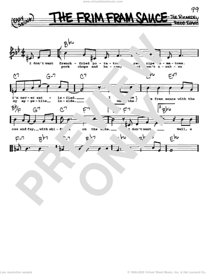 The Frim Fram Sauce sheet music (real book with lyrics) (PDF)