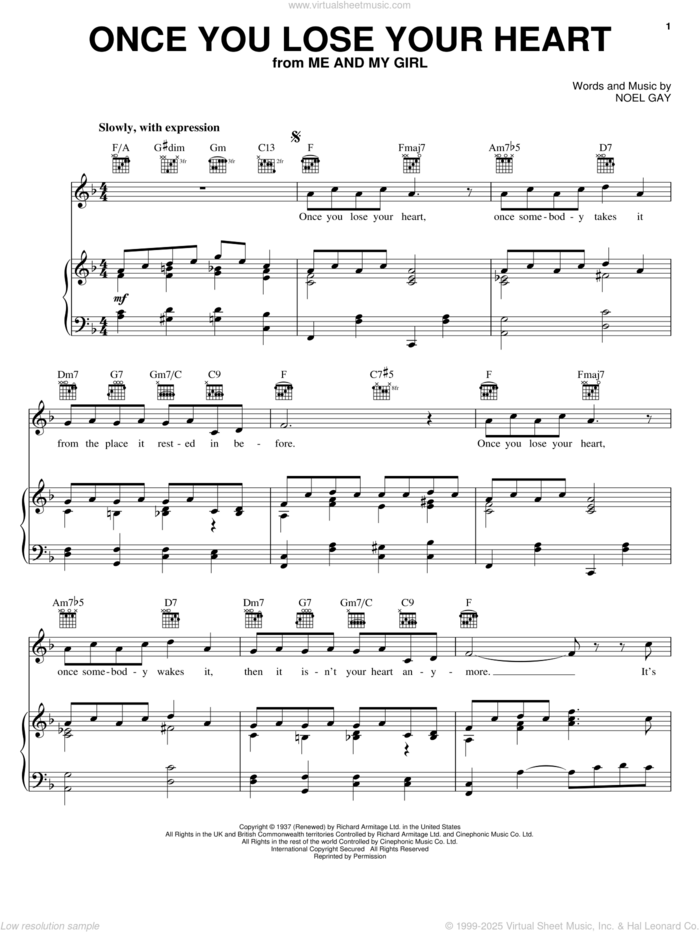 Once You Lose Your Heart sheet music for voice, piano or guitar by Noel Gay, intermediate skill level