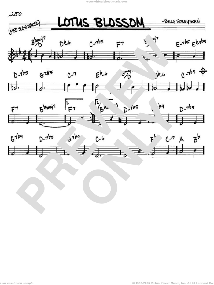 Lotus Blossom sheet music for voice and other instruments (in C) by Billy Strayhorn, intermediate skill level