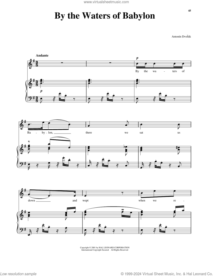 By The Waters Of Babylon sheet music for voice and piano (High Voice)  and Richard Walters, intermediate skill level