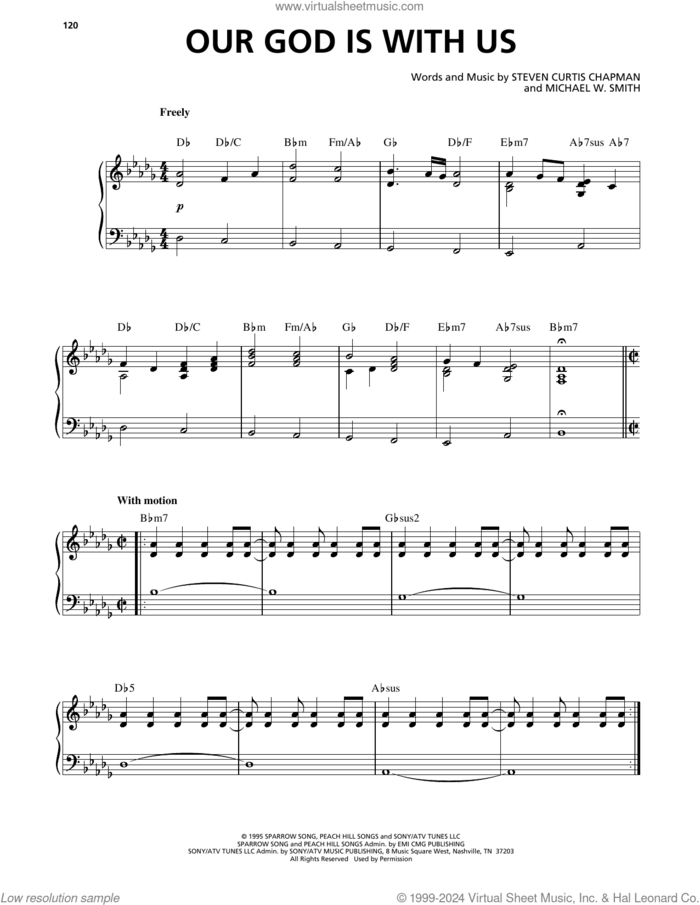 Our God Is With Us sheet music for voice, piano or guitar by Steven Curtis Chapman and Michael W. Smith, intermediate skill level