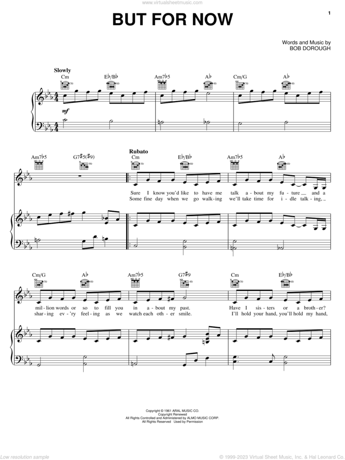 But For Now sheet music for voice, piano or guitar by Jamie Cullum and Bob Dorough, intermediate skill level