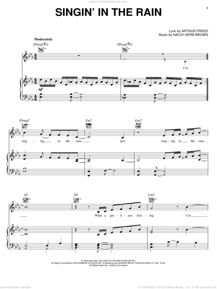 Singin' In The Rain sheet music for voice, piano or guitar by Jamie Cullum, Arthur Freed and Nacio Herb Brown, intermediate skill level