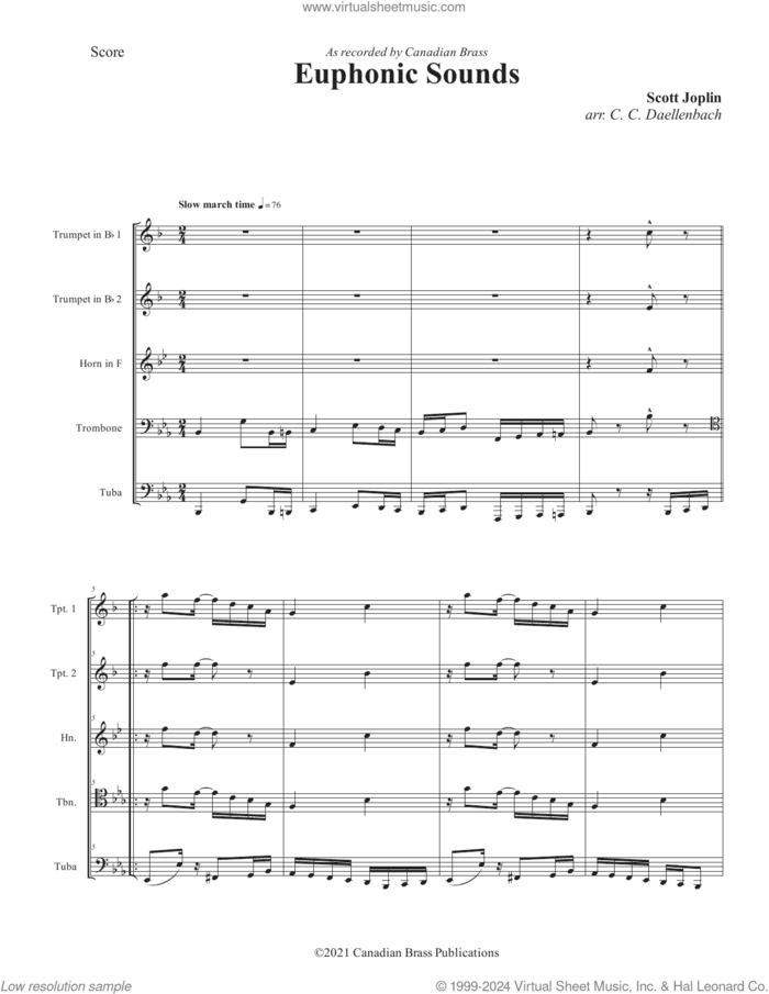 Euphonic Sounds (COMPLETE) sheet music for brass quintet by Canadian Brass, C. Daellenbach and Scott Joplin, intermediate skill level