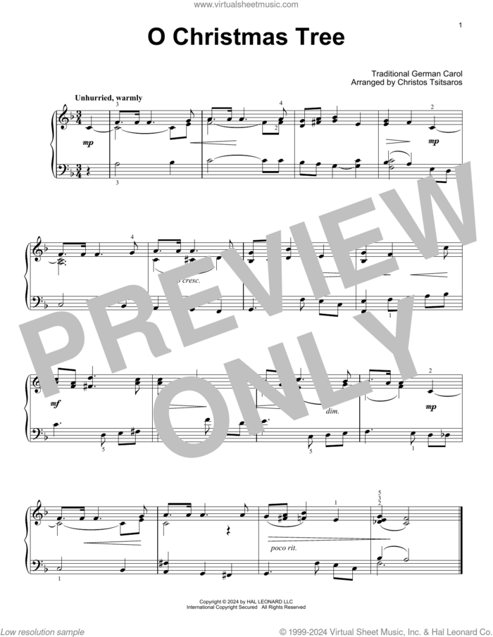 O Christmas Tree (arr. Christos Tsitsaros) sheet music for voice and other instruments (E-Z Play)  and Christos Tsitsaros, easy skill level