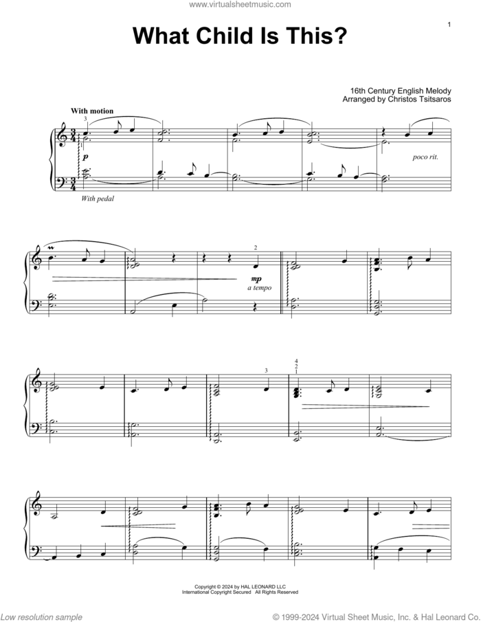 What Child Is This? (arr. Christos Tsitsaros) sheet music for voice and other instruments (E-Z Play) by Anonymous, Christos Tsitsaros and Miscellaneous, easy skill level