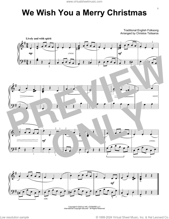 We Wish You A Merry Christmas (arr. Christos Tsitsaros) sheet music for voice and other instruments (E-Z Play)  and Christos Tsitsaros, easy skill level