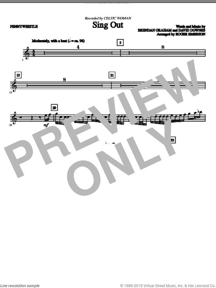 Sing Out (complete set of parts) sheet music for orchestra/band by Roger Emerson, Brendan Graham, Celtic Woman and David Downes, intermediate skill level