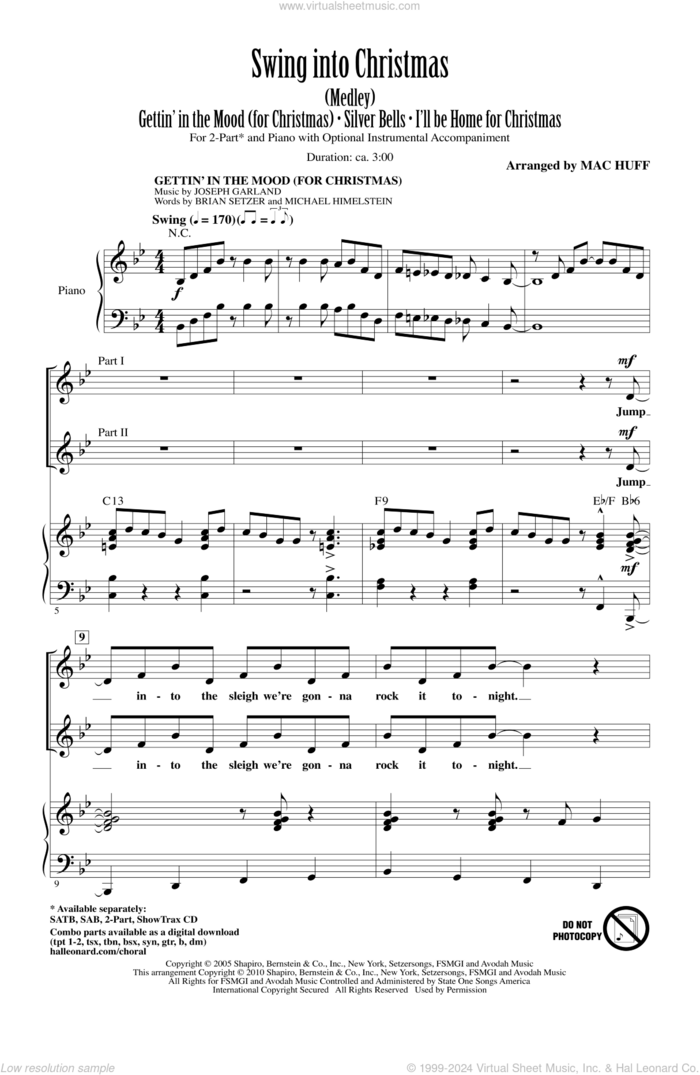 Swing Into Christmas (Medley) sheet music for choir (2-Part) by Mac Huff, intermediate duet