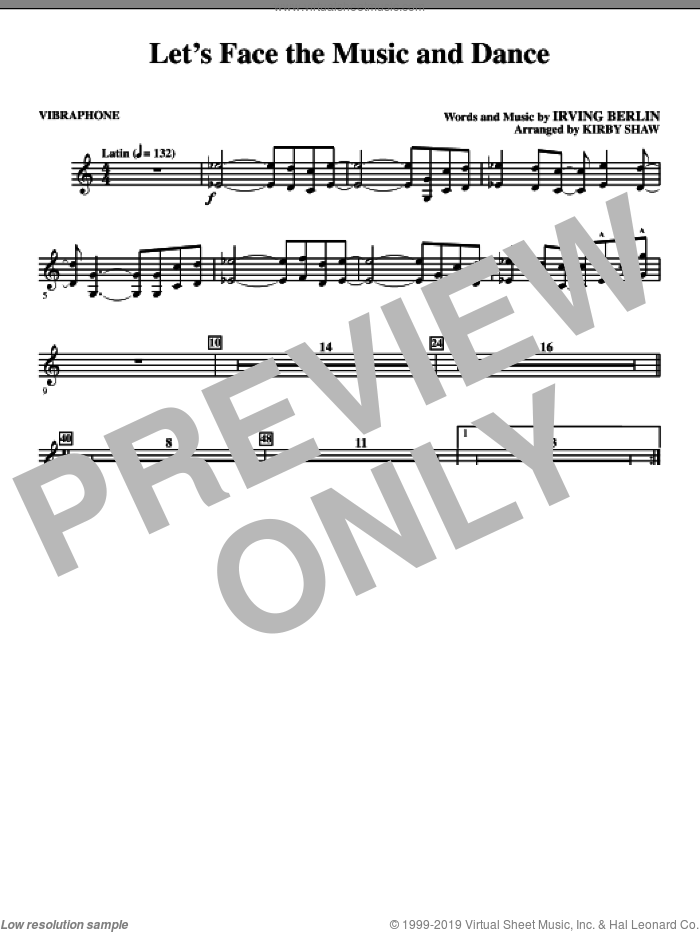 Let's Face The Music And Dance (complete set of parts) sheet music for orchestra/band (Rhythm) by Irving Berlin and Kirby Shaw, intermediate skill level