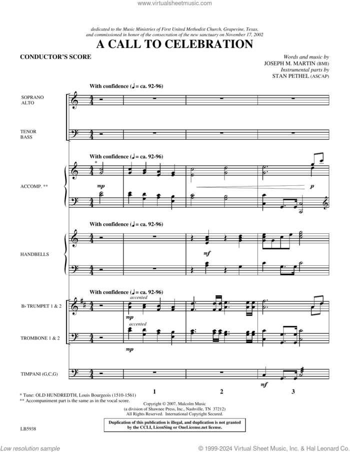 A Call To Celebration (COMPLETE) sheet music for orchestra/band by Joseph M. Martin and Stan Pethel (Instrmtl Prts.), intermediate skill level