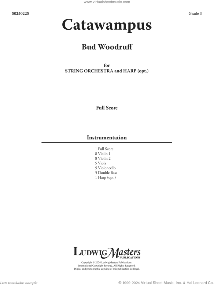 Catawampus (COMPLETE) sheet music for orchestra by Bud Woodruff, intermediate skill level