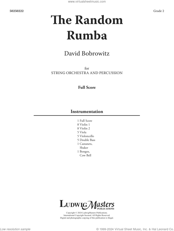 The Random Rumba (COMPLETE) sheet music for orchestra by David Bobrowitz, intermediate skill level