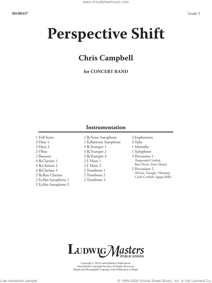 Perspective Shift (COMPLETE) sheet music for concert band by Chris Campbell, intermediate skill level