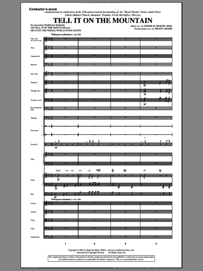 Tell It On The Mountain (from A World Of Christmas) (COMPLETE) sheet music for orchestra/band (Orchestra) by Joseph M. Martin, intermediate skill level