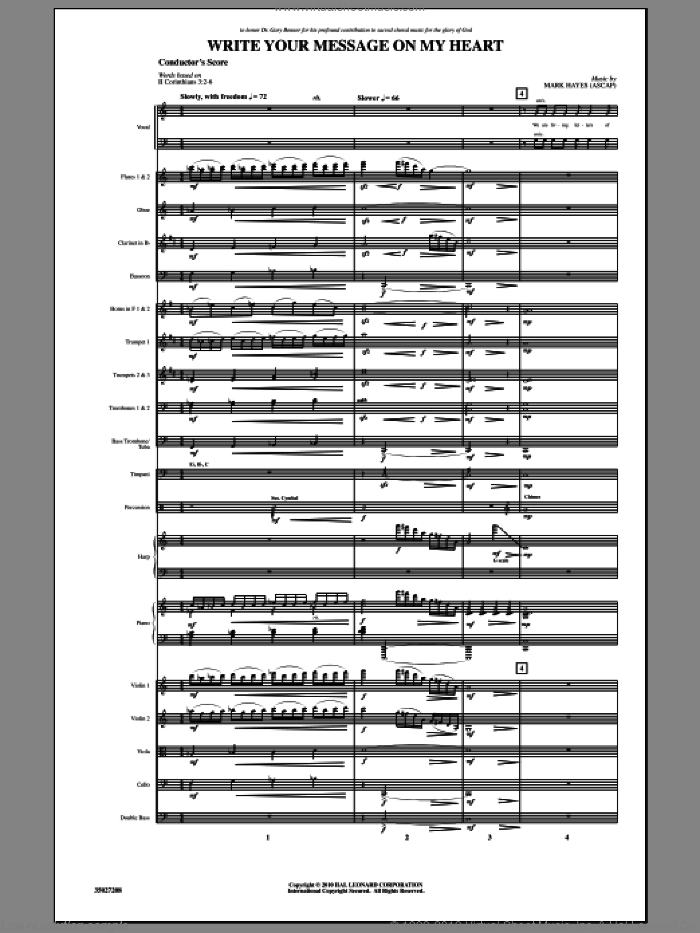 Write Your Message On My Heart (COMPLETE) sheet music for orchestra/band (Orchestra) by Mark Hayes, intermediate skill level