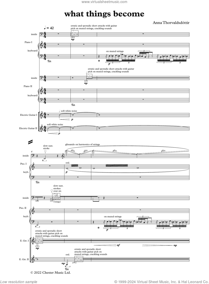 What Things Become (COMPLETE) sheet music for chamber ensemble by Anna Thorvaldsdottir, classical score, intermediate skill level