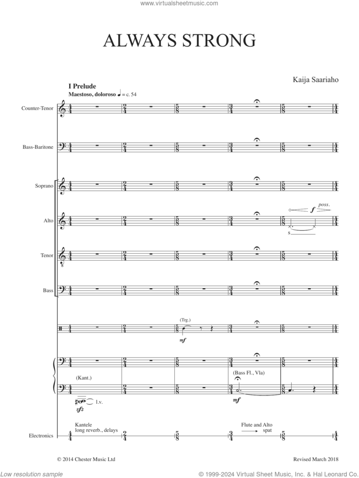 Only The Sound Remains (vocal score) (COMPLETE) sheet music for chamber ensemble by Kaija Saariaho, classical score, intermediate skill level