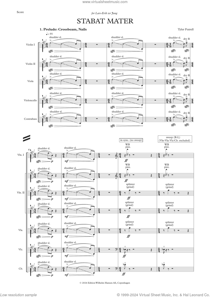 Stabat Mater sheet music for piano trio (full score) by Tyler Futrell, classical score, intermediate skill level