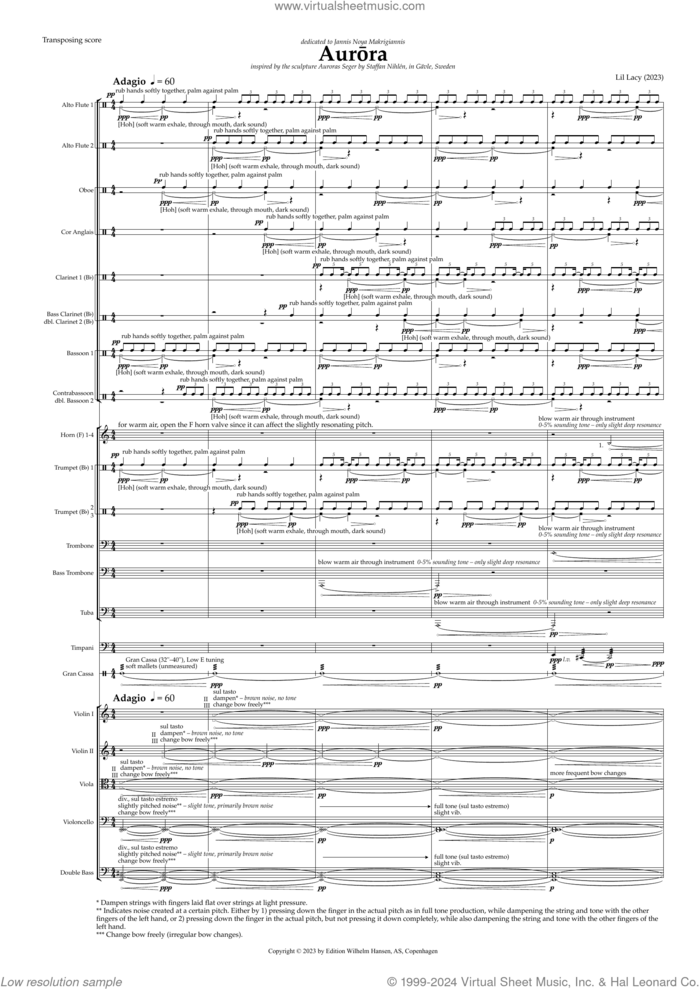 Aurora sheet music for orchestra (full score) by Lil Lacy, classical score, intermediate skill level