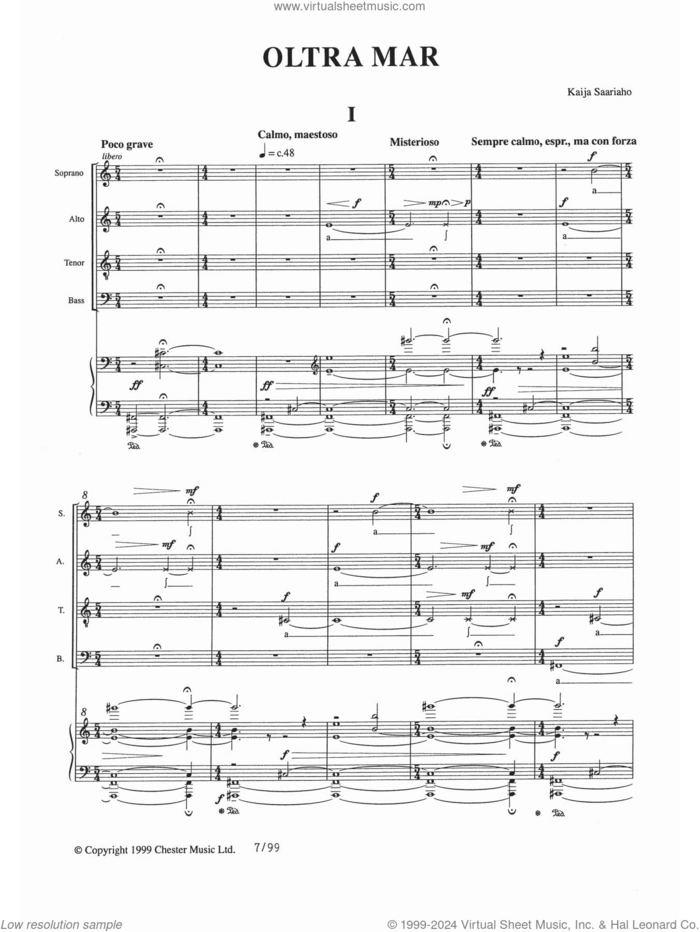 Oltra Mar sheet music for orchestra/band (vocal score) by Kaija Saariaho, classical score, intermediate skill level