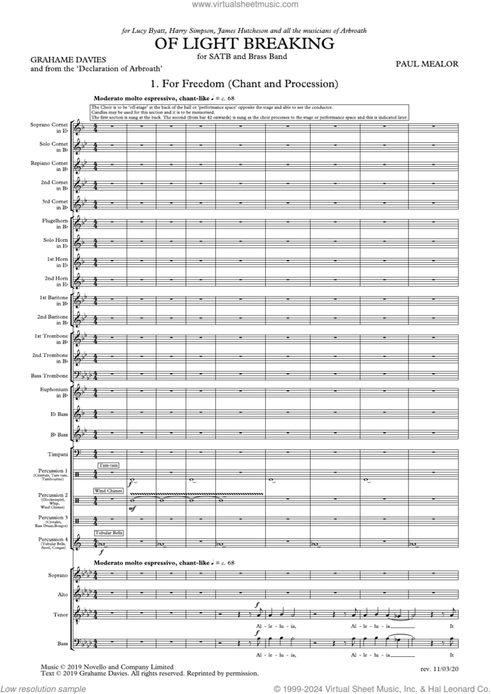 Of Light Breaking (COMPLETE) sheet music for orchestra/band by Paul Mealor, classical score, intermediate skill level