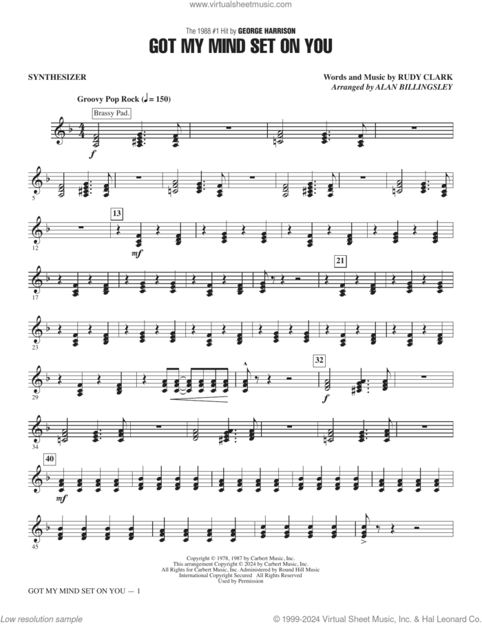 Got My Mind Set On You (arr. Alan Billingsley) (complete set of parts) sheet music for orchestra/band (Rhythm) by Alan Billingsley, George Harrison and Rudy Clark, intermediate skill level