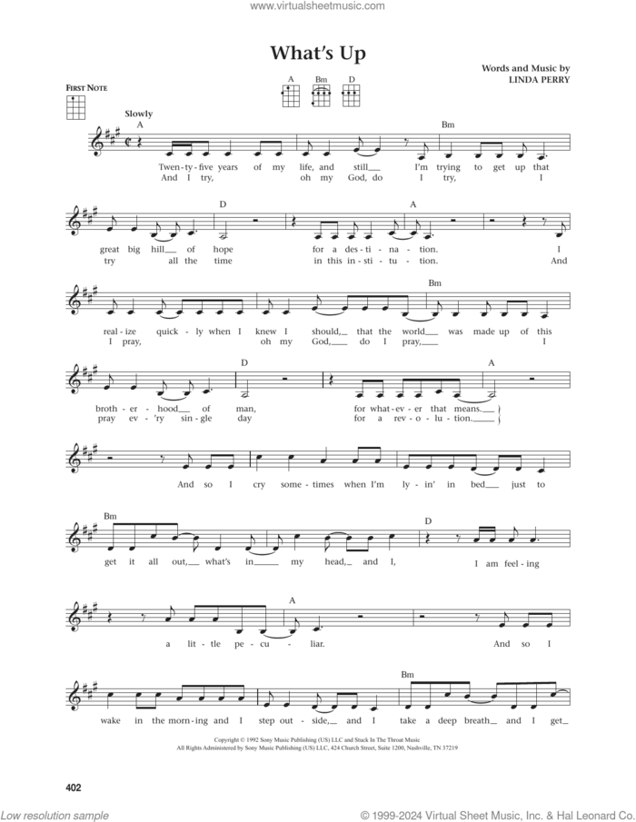 What's Up (from The Daily Ukulele) (arr. Jim Beloff) sheet music for ukulele by 4 Non Blondes, Jim Beloff and Linda Perry, intermediate skill level