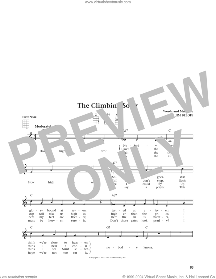 The Climbing Song (from The Daily Ukulele) (arr. Jim Beloff) sheet music for ukulele by Jim Beloff, intermediate skill level